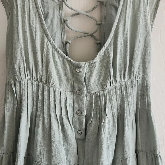 Urban Outfitters Raelynn Tie-Back Romper mint/sage green small - Picture 6 of 9